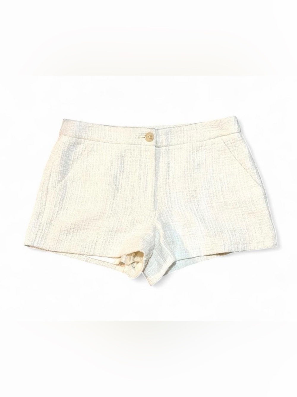 Forever 21 White Shorts Textured Tweed Like Material Lined & Layered Sz XS